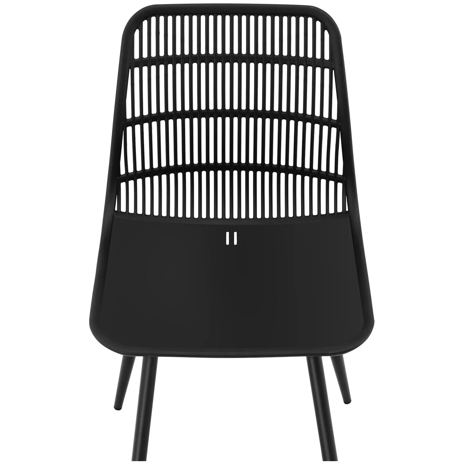 Krzesło - ażurowe oparcie - czarne - 4 szt.