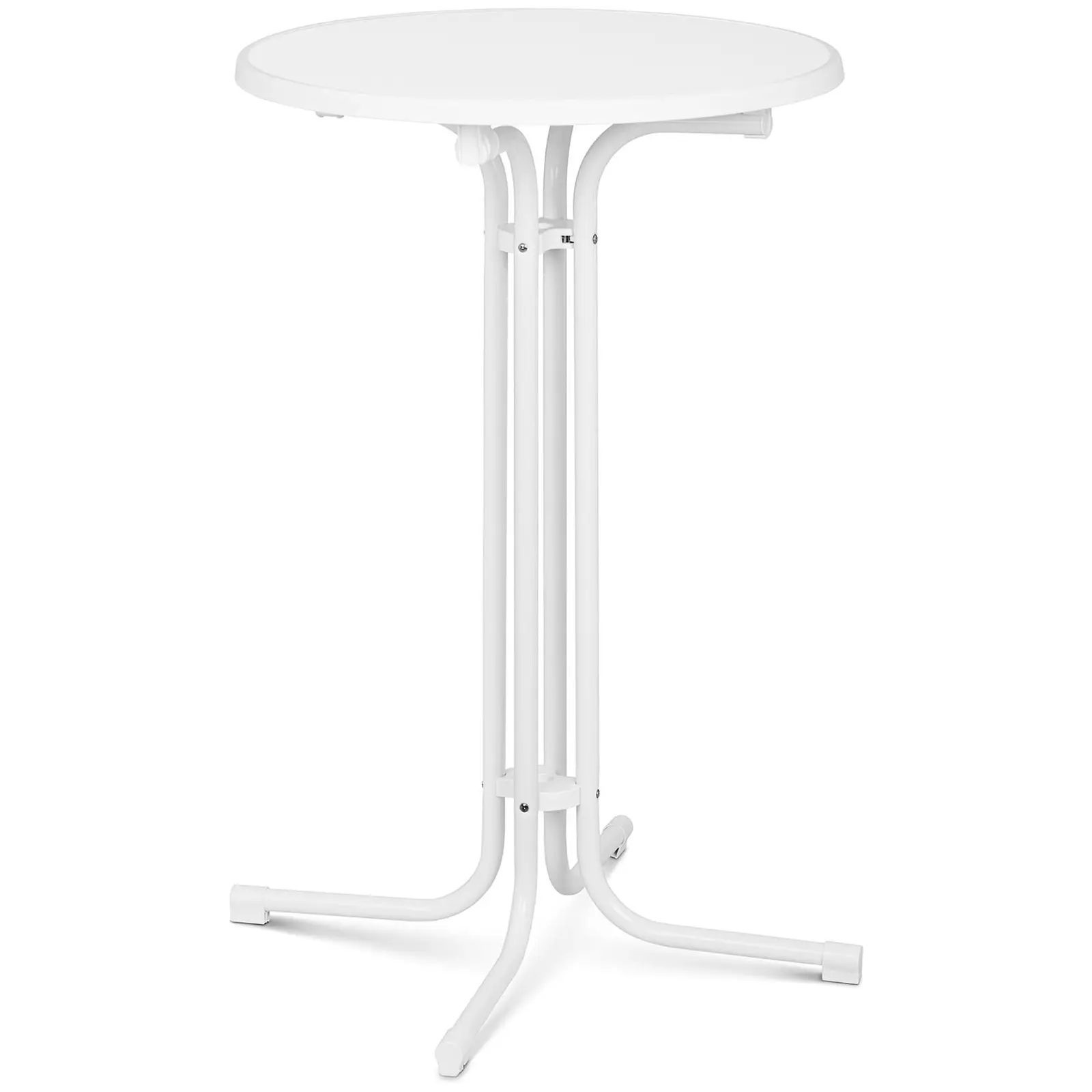 Stolik barowy - biały - składany - Ø70 cm - 110 cm
