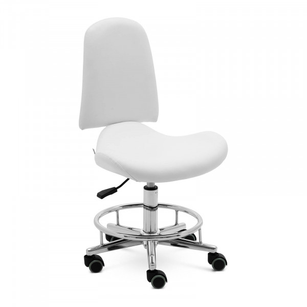 Krzesło kosmetyczne - 44 - 58 cm - 150 kg - białe