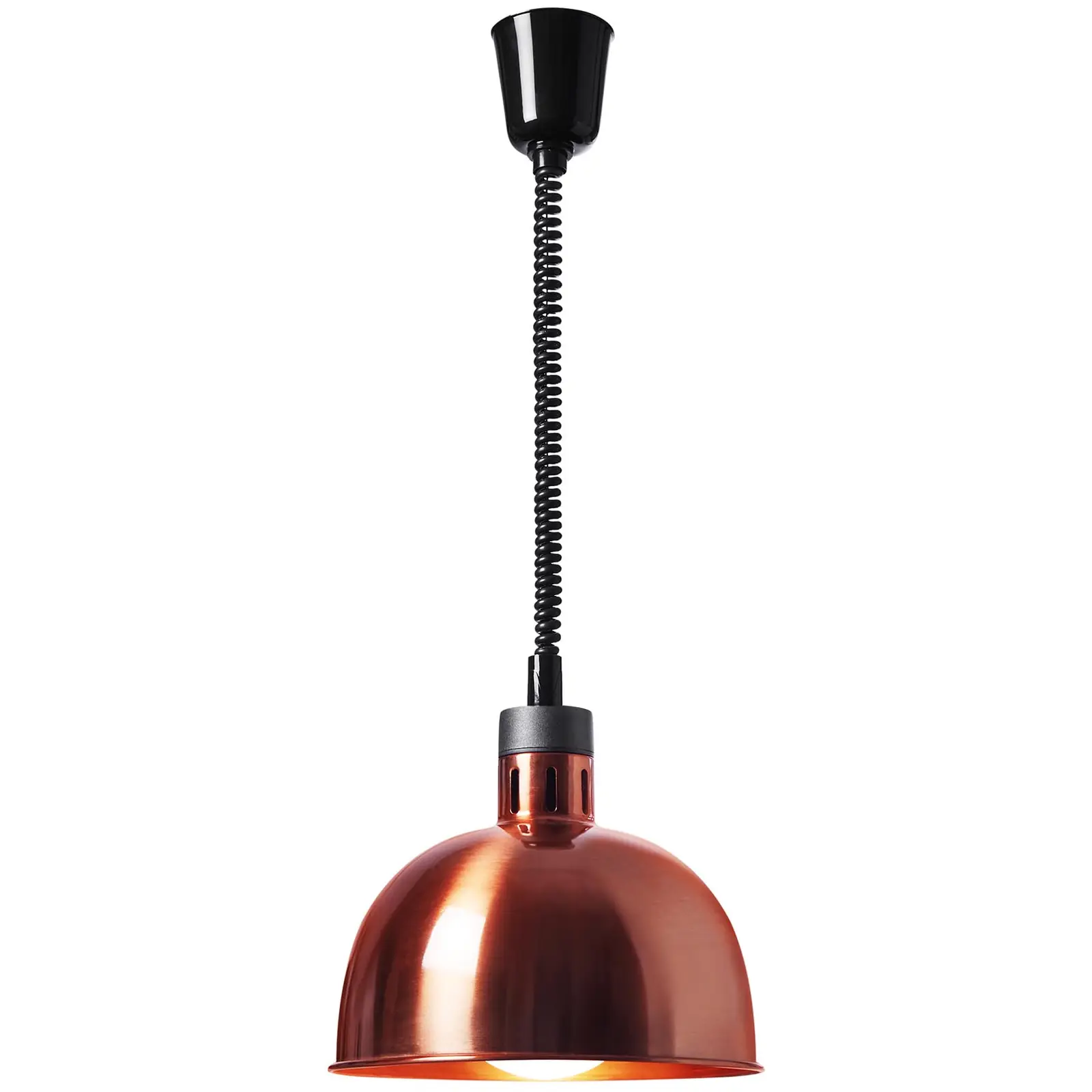 Lampa grzewcza do potraw - kolor miedzi - 29 x 29 x 29 cm - Royal Catering - stal - regulowana wysokość