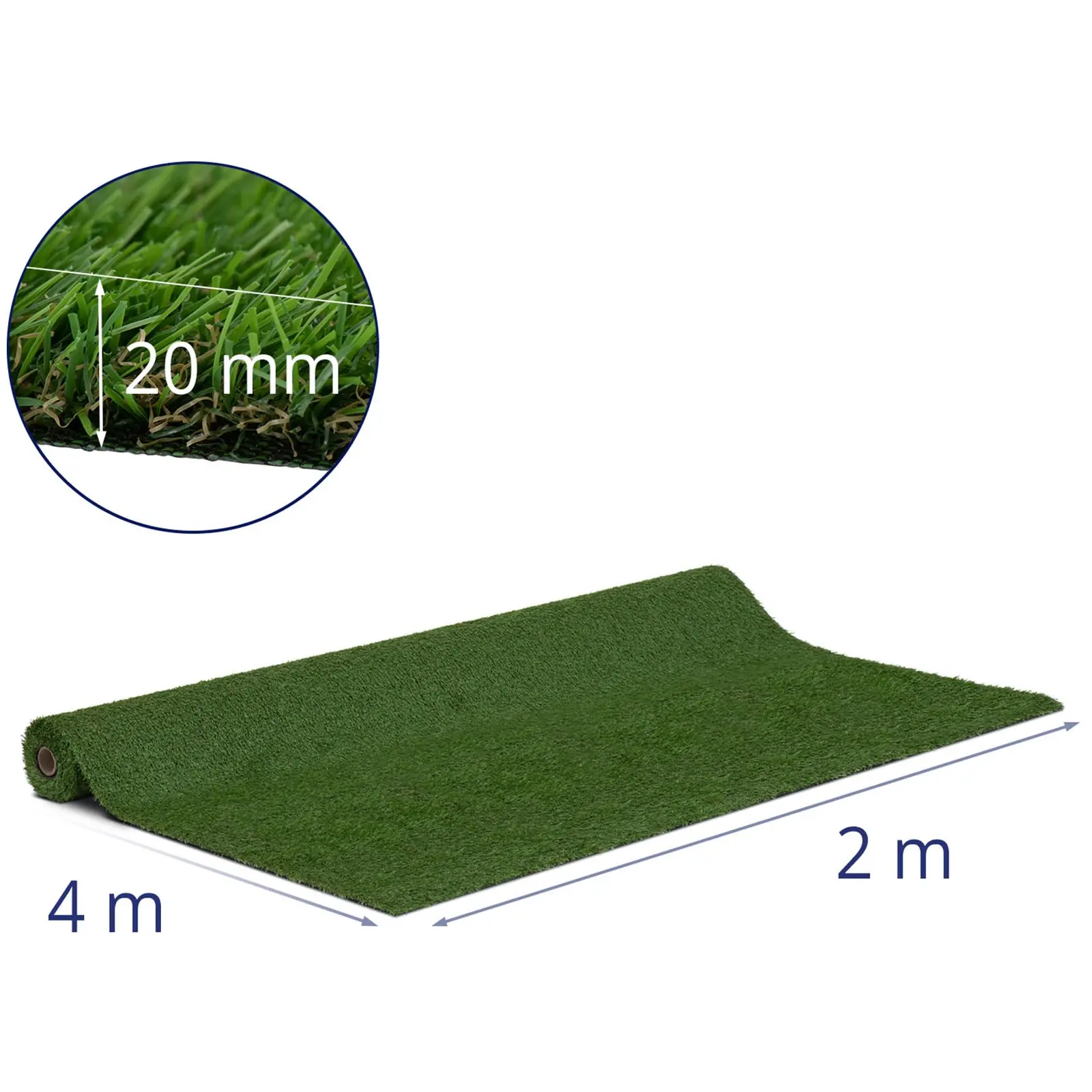 Sztuczna trawa - 403 x 200 cm - wysokość: 20 mm - szybkość ściegu: 13/10 cm - odporność na promieniowanie UV