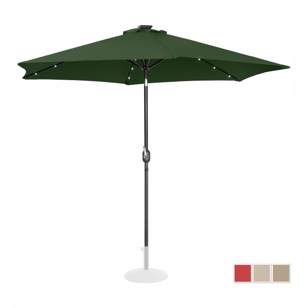 Outlet Parasol ogrodowy stojący - Ø300 cm - zielony - LED
