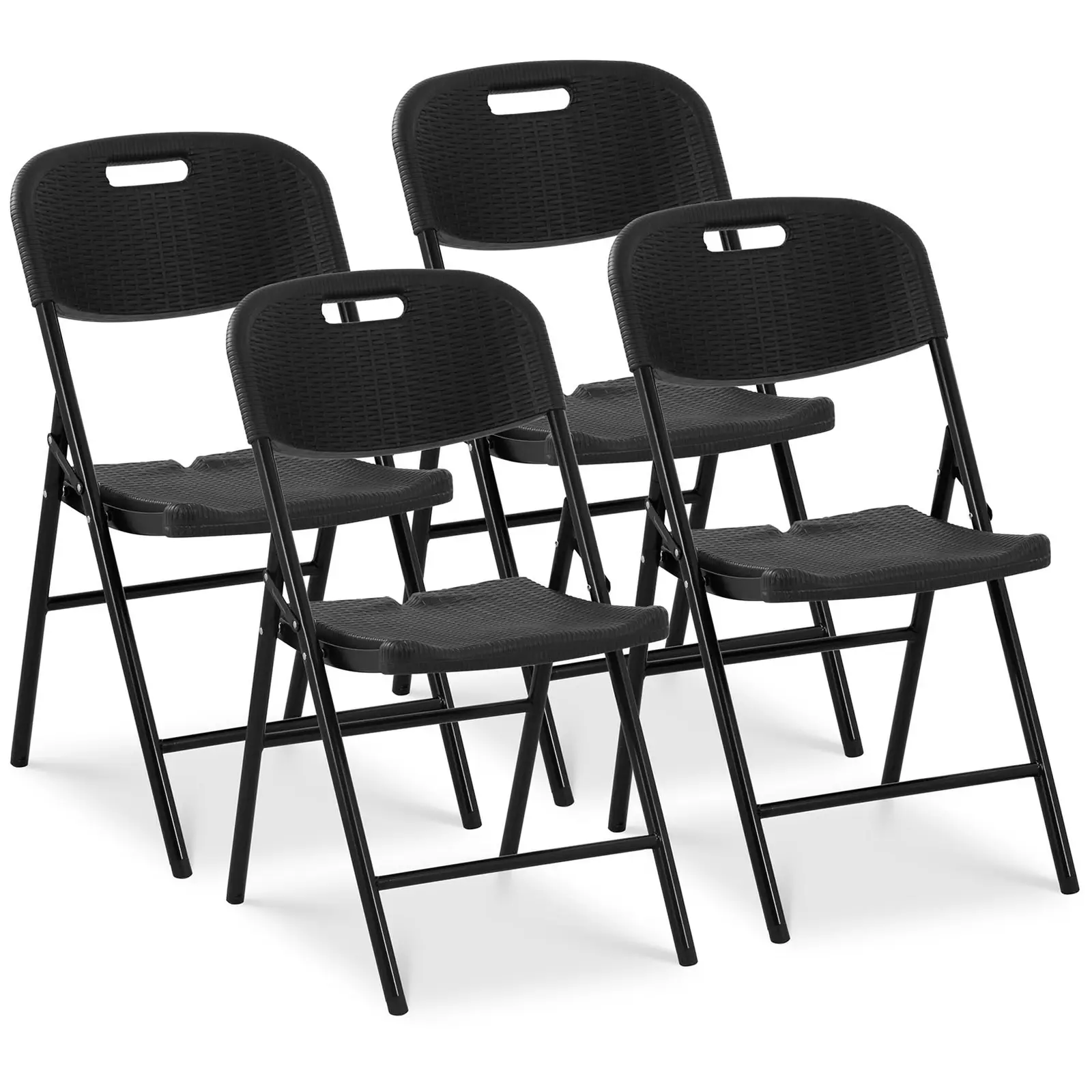 Krzesło cateringowe - zestaw 4 sztuk - 180 kg - siedzisko: 52 x 36 cm - czarne
