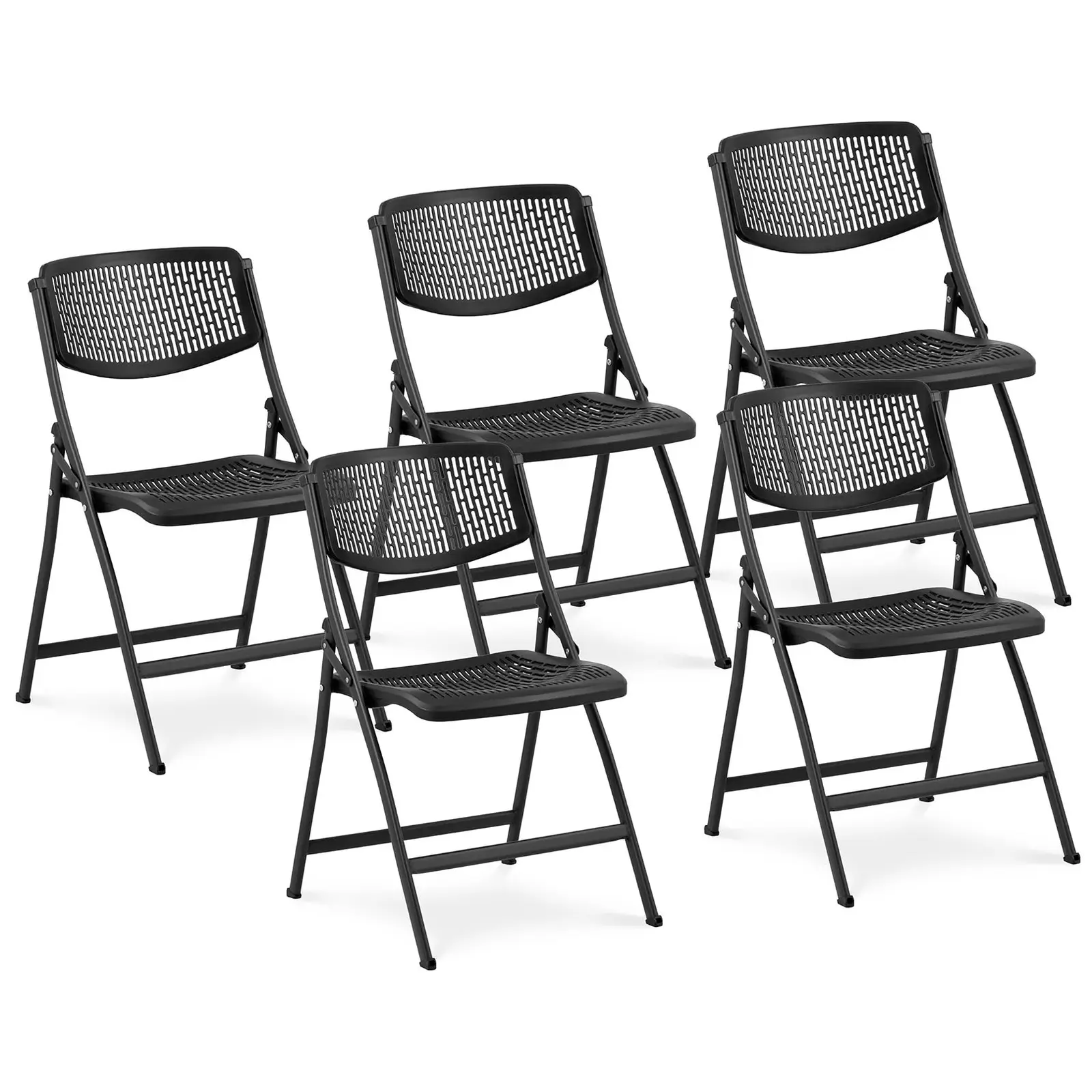 Krzesła - 5 szt. - do 150 kg - siedziska 430 x 430 x 440 mm - czarne