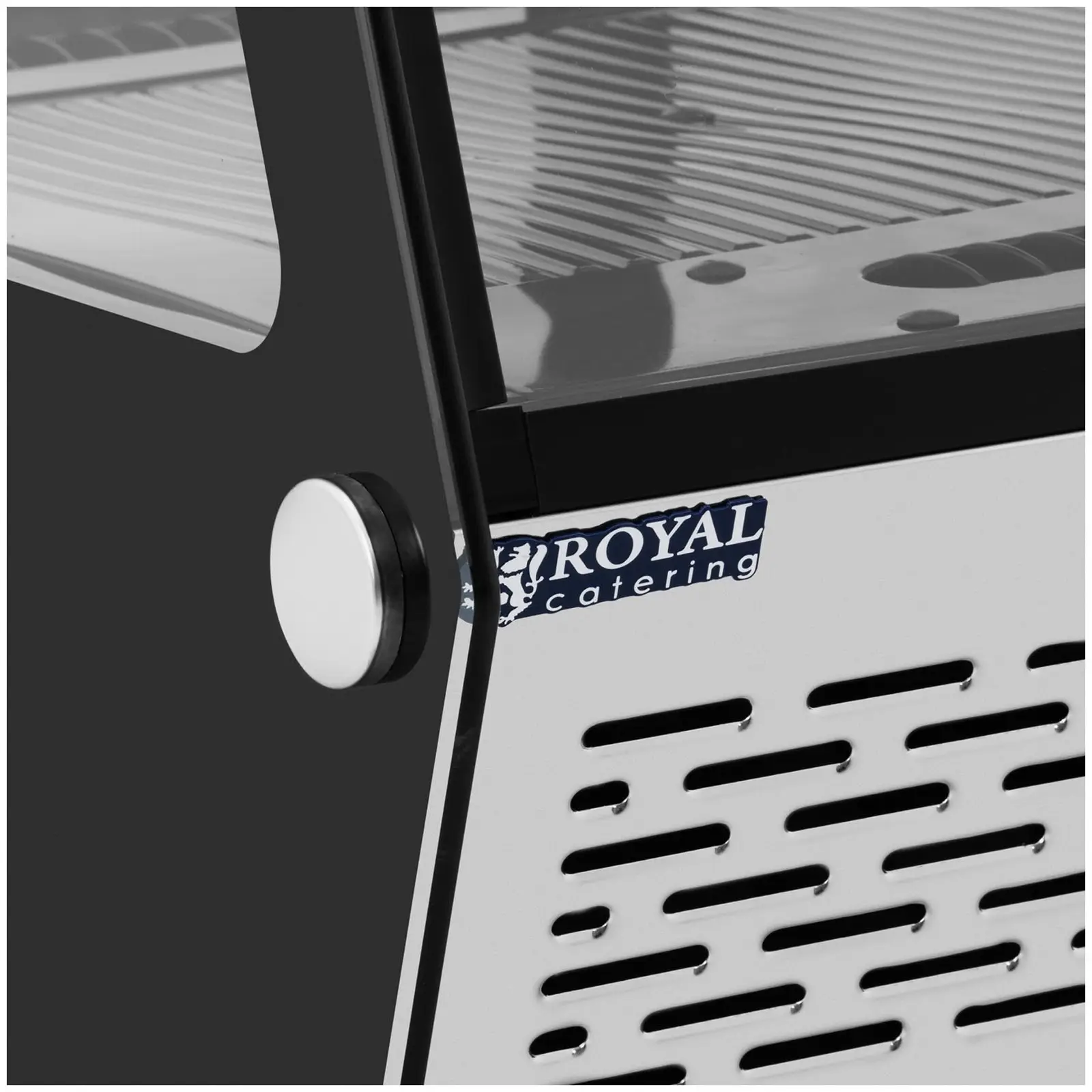 Witryna chłodnicza - 120 l - Royal Catering - 3 poziomy - czarno-srebrna