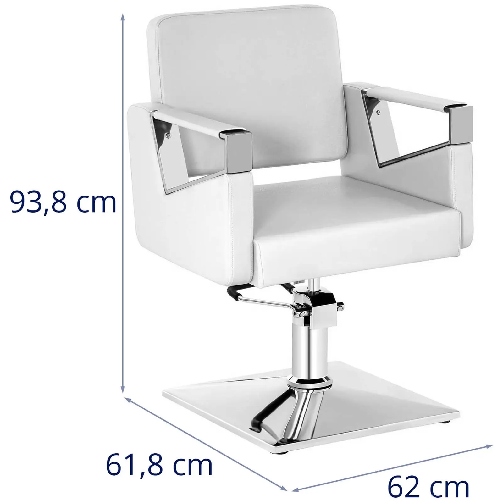 Fotel fryzjerski - 445 - 550 mm - 200 kg - Biały matowy