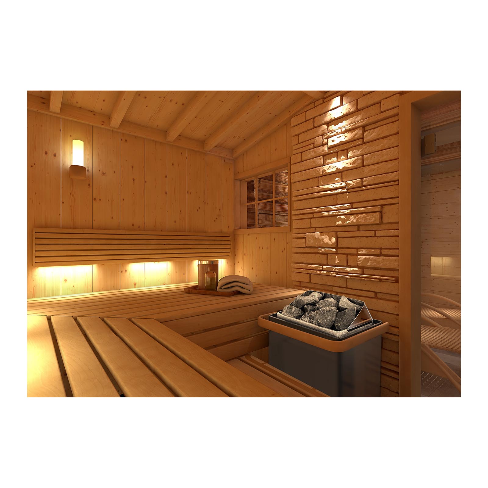 Zestaw Piec do sauny + Panel sterujący do sauny - 4,5 kW - od 30 do 110°C