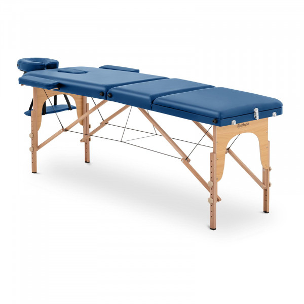 Składany stół do masażu - 185 x 60 x 60-85 cm - 227 kg - Niebieski