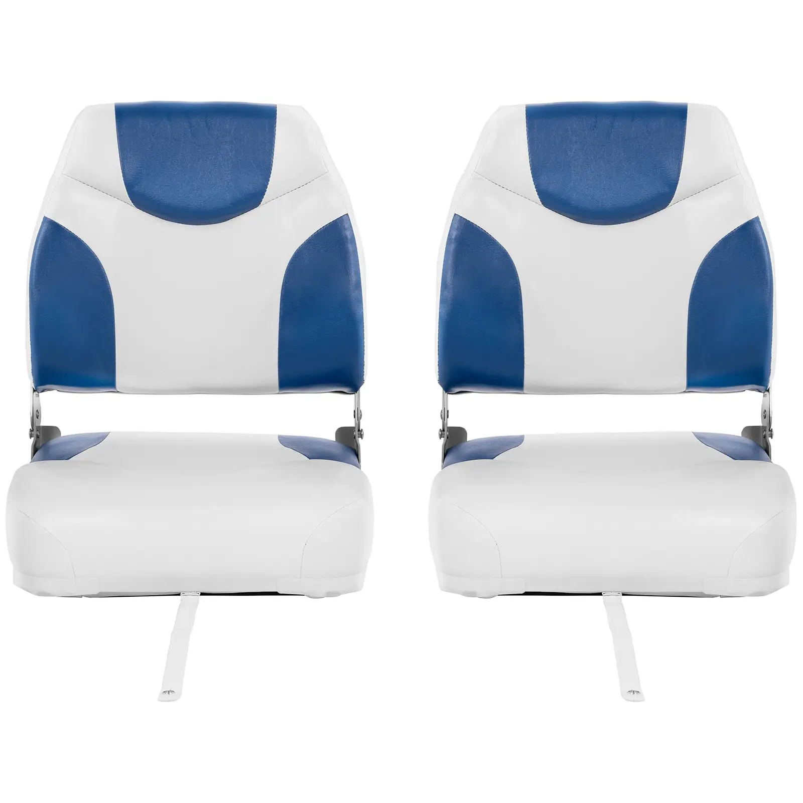Fotele do łodzi - 2 szt. - 50x42x51 cm - biało-niebieskie