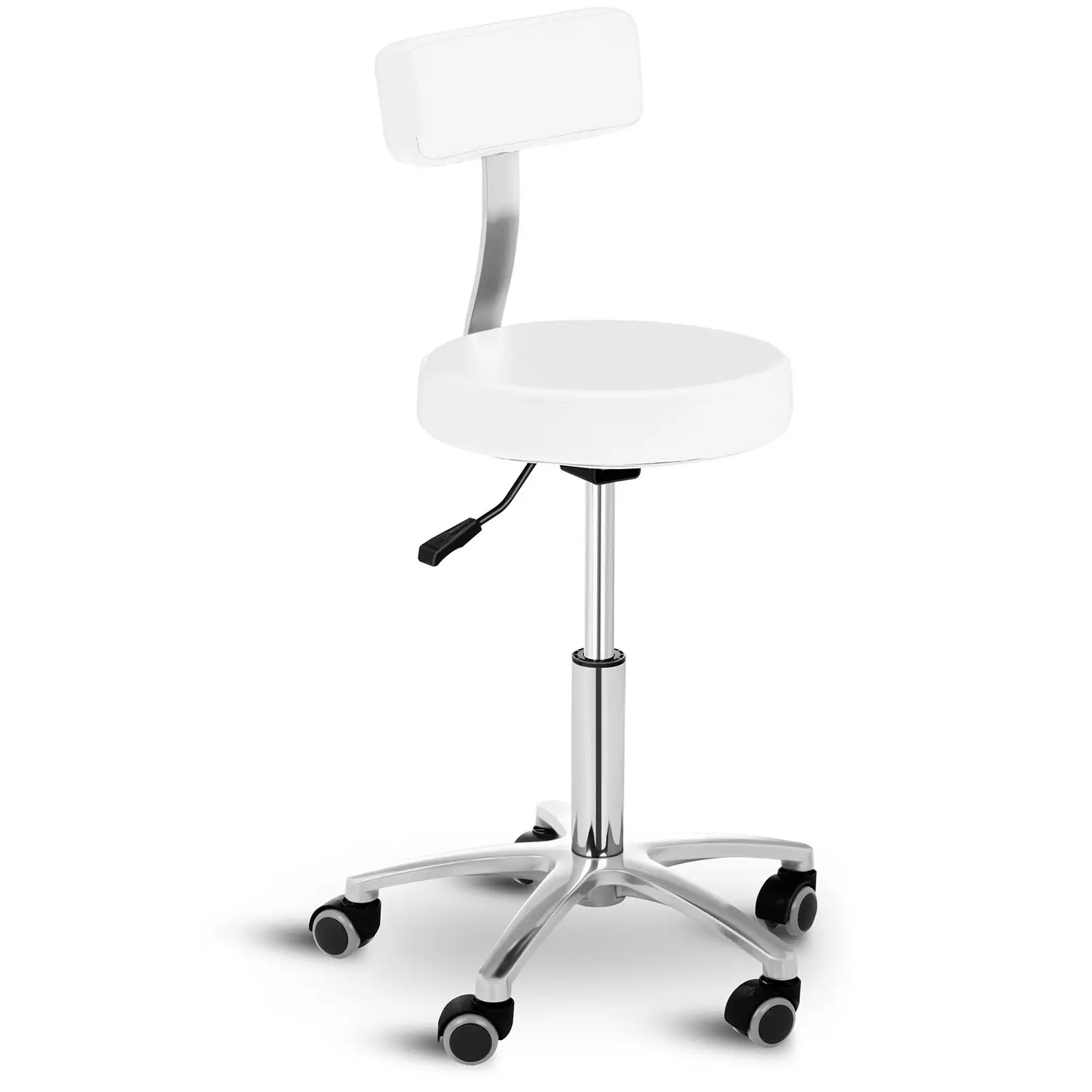Krzesło kosmetyczne - 445 - 580 mm - 150 kg - Biały