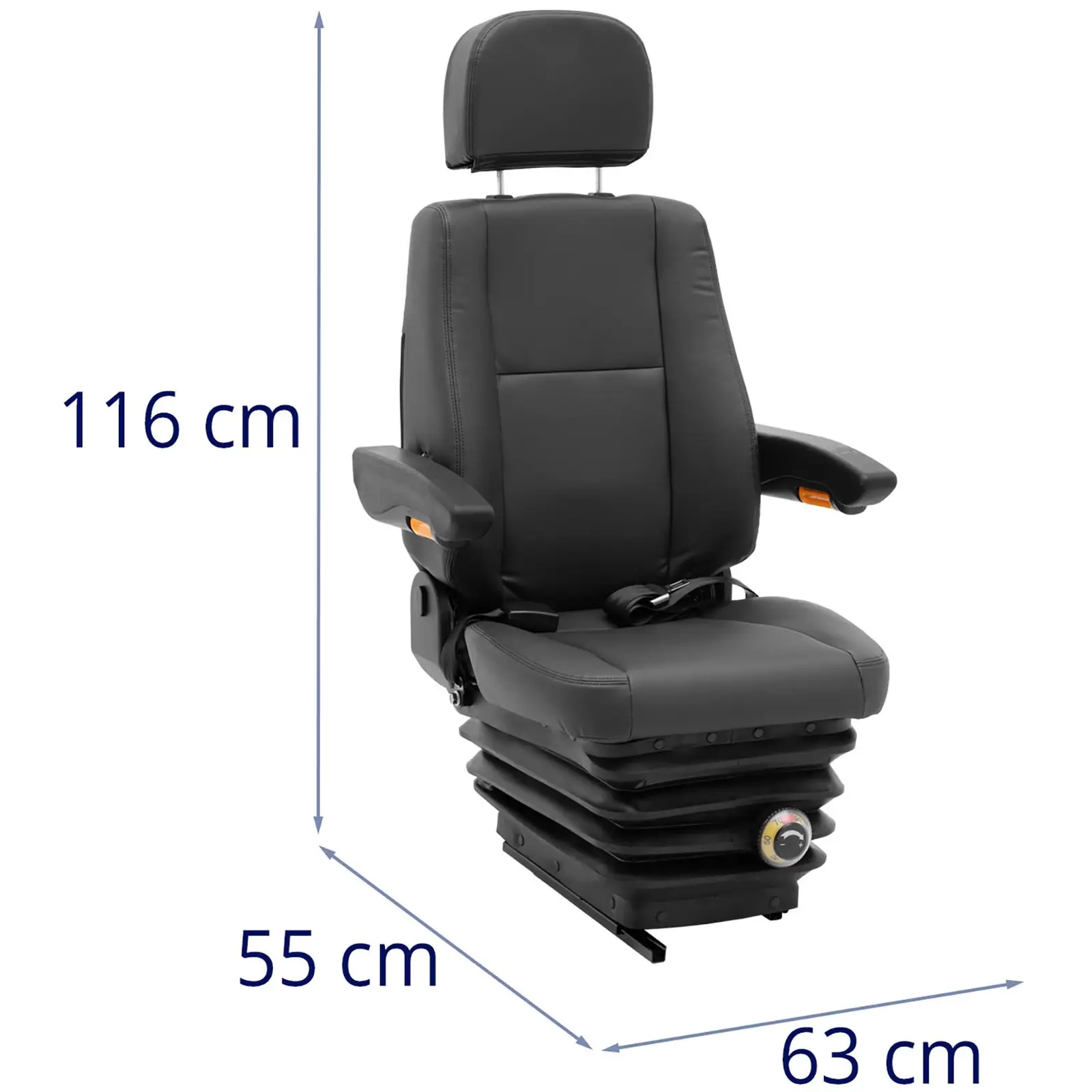 Siedzenie do ciągnika - 52 x 50 cm - regulowane - zawieszenie