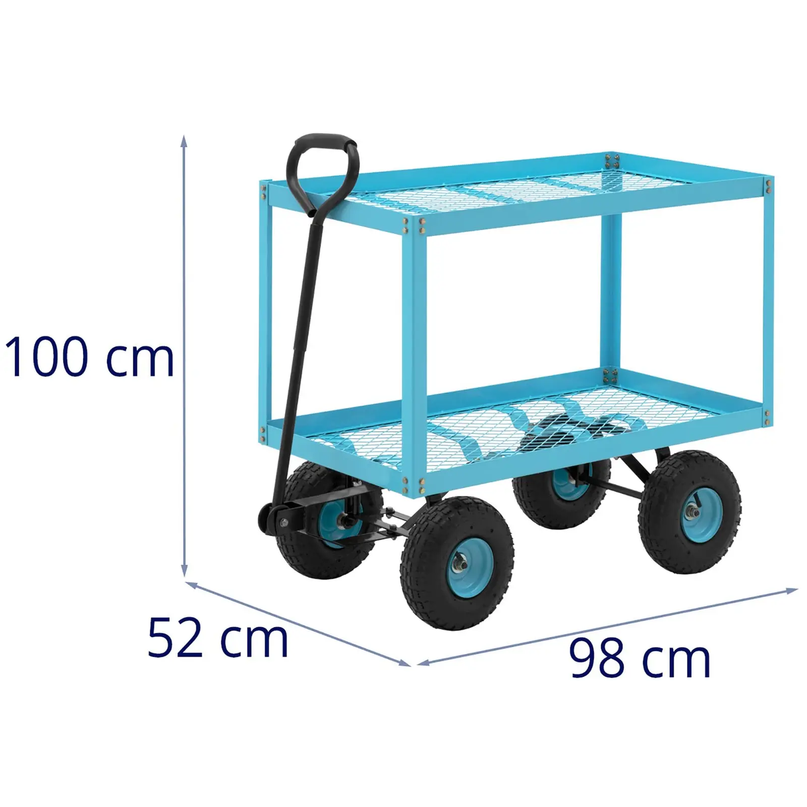 Wózek ogrodowy - 150 kg - 2 półki z siatki