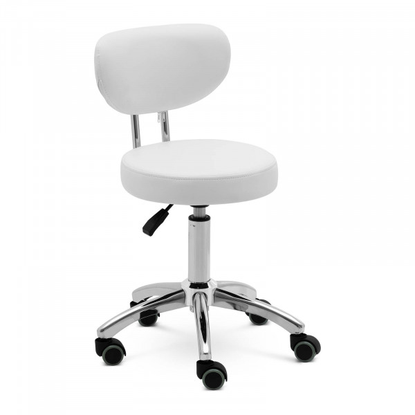 Krzesło kosmetyczne - 46 - 60 cm - 150 kg - białe