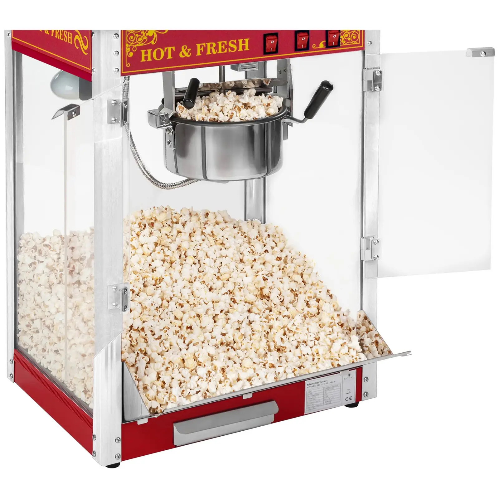 Maszyna do popcornu - czerwona - amerykański design