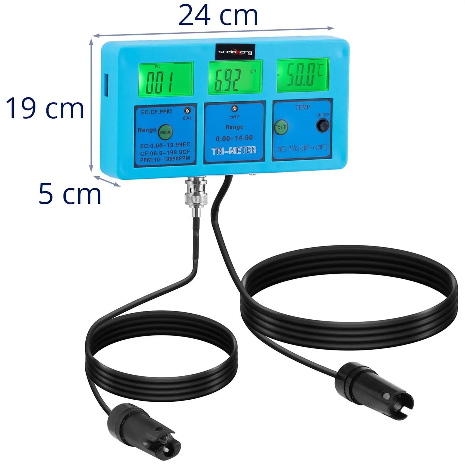 Tester jakości wody - temperatura - pH - EC - TDS - CF