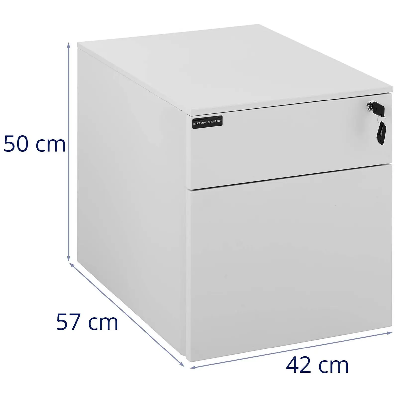 Kontenerek pod biurko - 35 kg - zamykany - biały