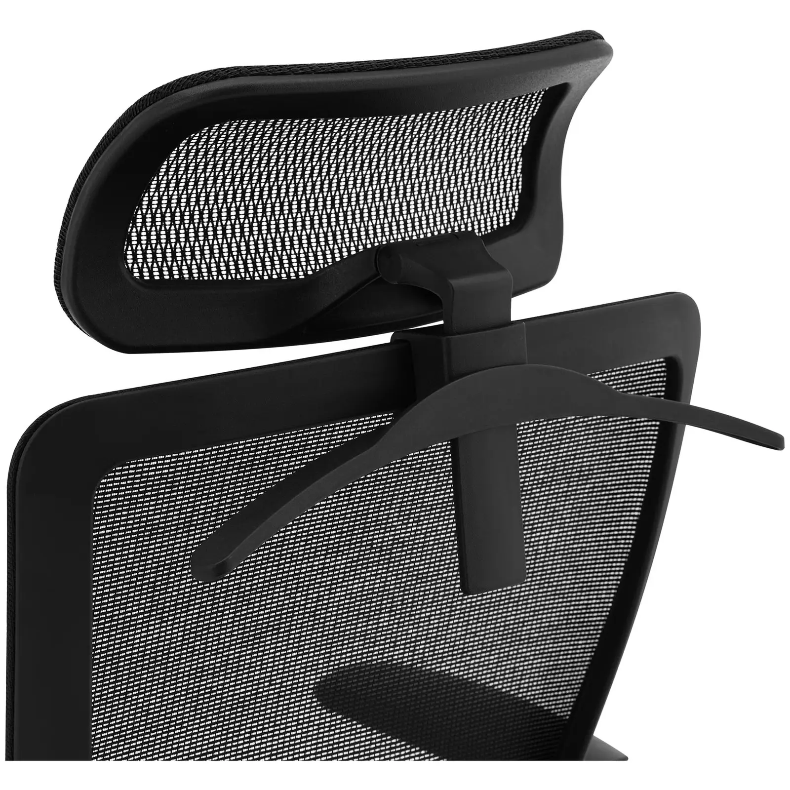 Fotel biurowy - oparcie z siatki - zagłówek - siedzisko 50 x 50 cm - do 150 kg - czarny