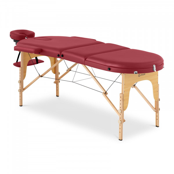 Składany stół do masażu - 185-211 x 70-88 x 63-85 cm - 227 kg - Czerwony
