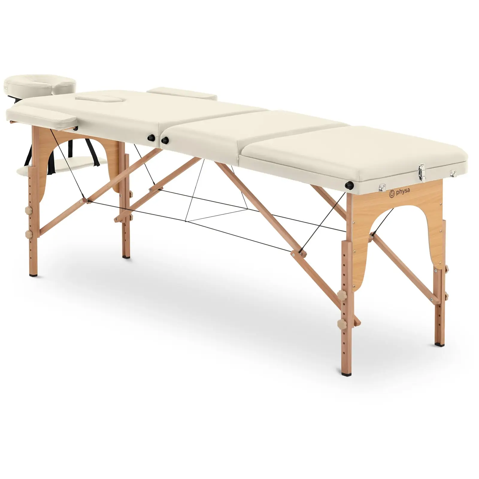 Składany stół do masażu - 185 x 60 x 60 - 85  cm - 227 kg - Beżowy