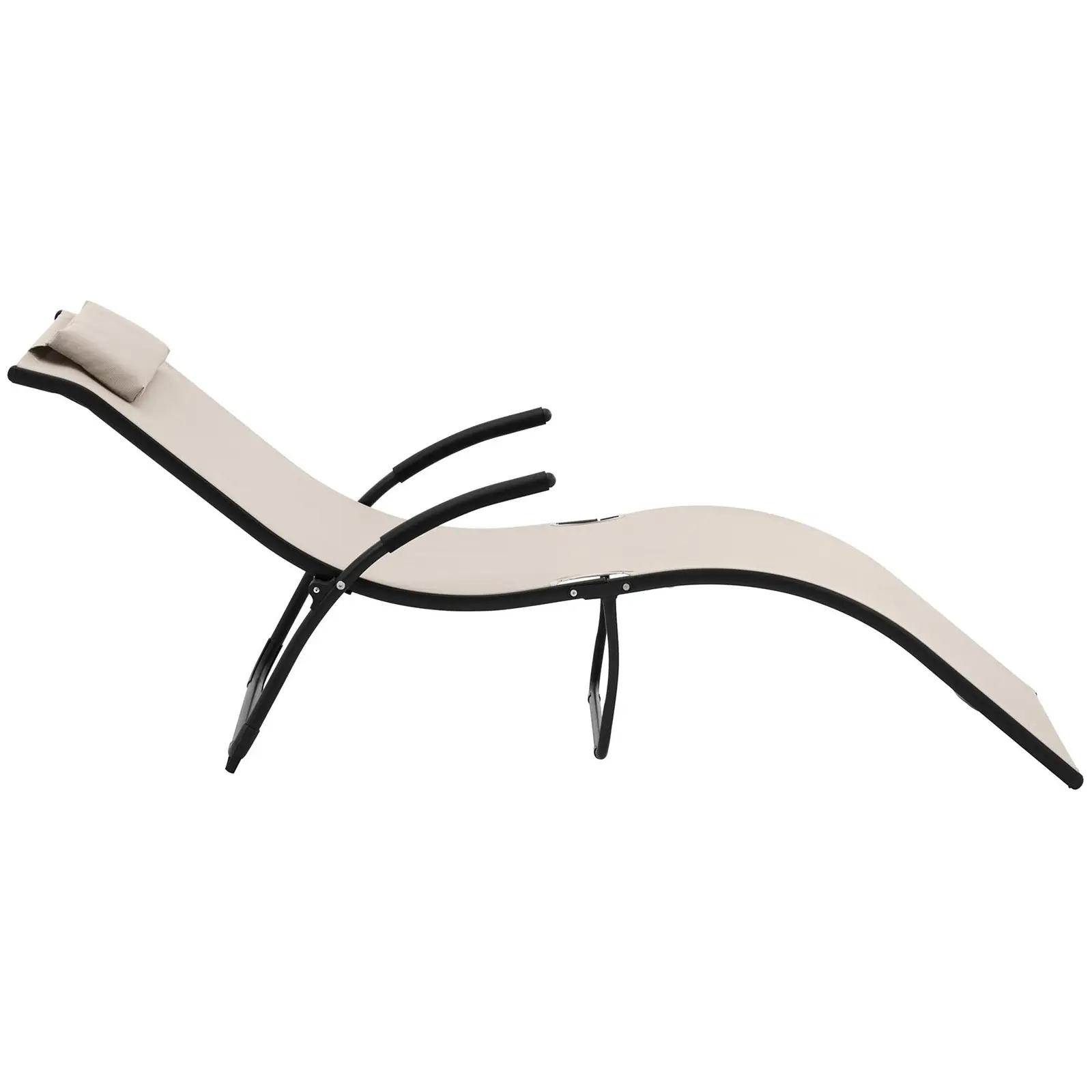 Leżak - beżowy - stalowa rama - kształt fali
