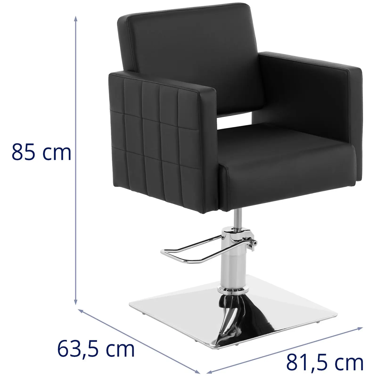 Fotel fryzjerski z podnóżkiem - 450 x 550 mm - 150 kg - Czarny