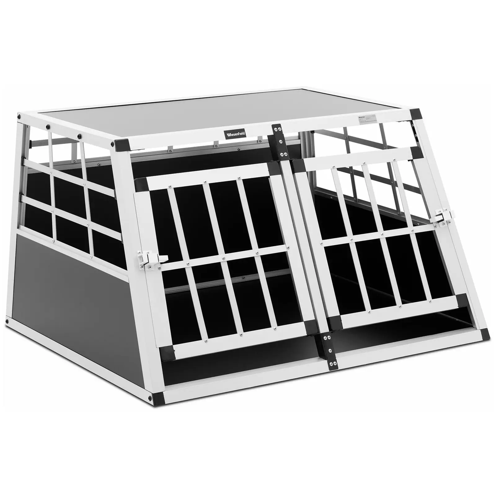 Transporter dla psa - aluminiowy - kształt trapezu - 69 x 90 x 50 cm