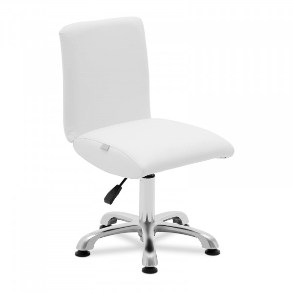 Krzesło kosmetyczne - 38 - 52 cm - 150 kg - białe